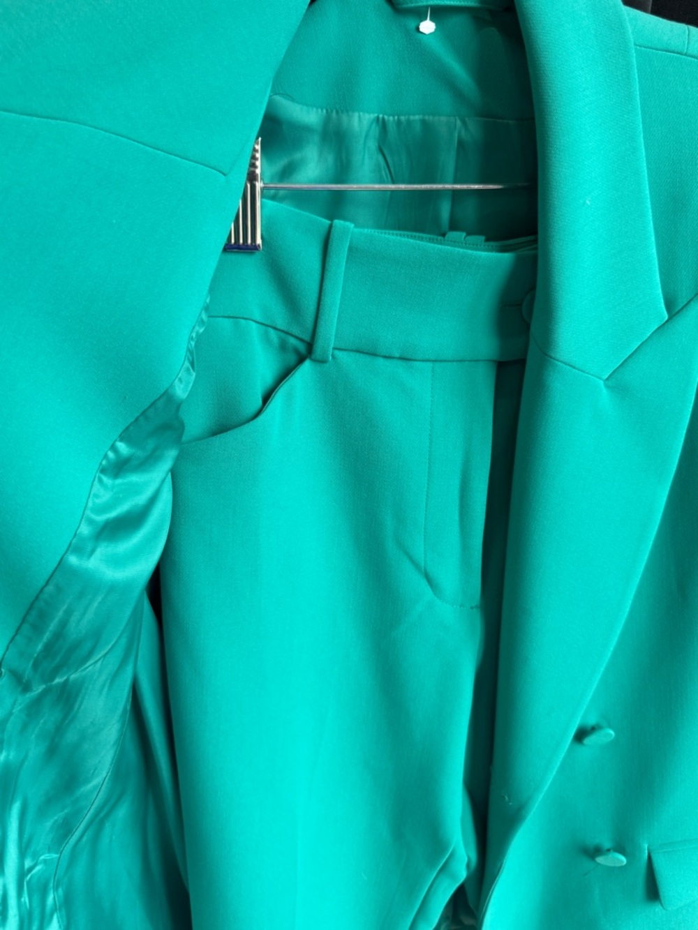 & Other Stories Teal Double-Breasted Blazer and Pants Set - Picture 4 of 7